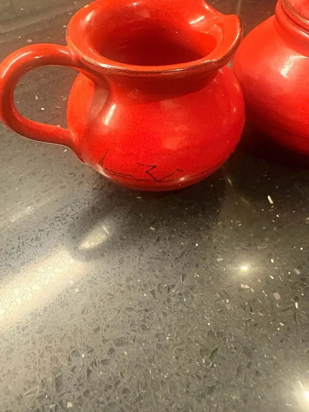 Mamma Ro Italian Red Pottery 4-Piece Creamer Sugar & Salt Pepper Set